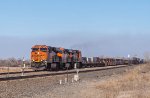 BNSF 7949 leads westbound stacls at Gage, OK